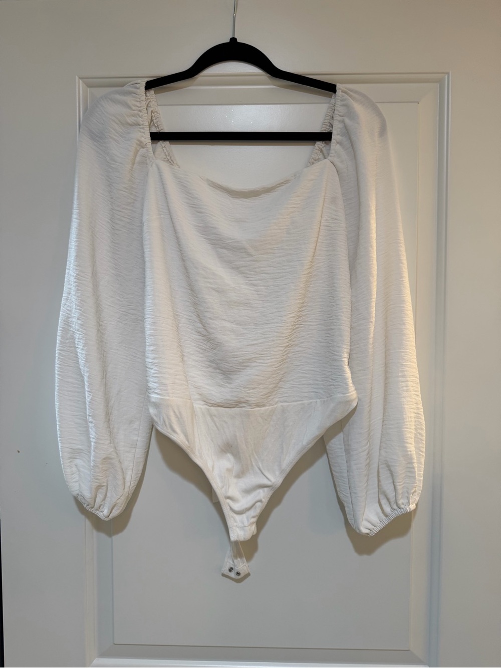 Lulu's White Square Neck Long Sleeve Bodysuit